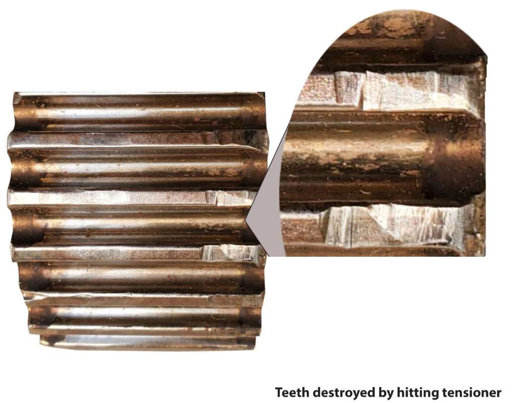damaged idler teeth